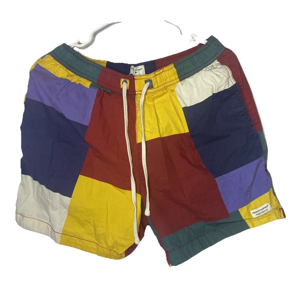 Modern Amusement Mens Patchwork Swim Trunks Multicolor Colorblock‎ Shorts Large